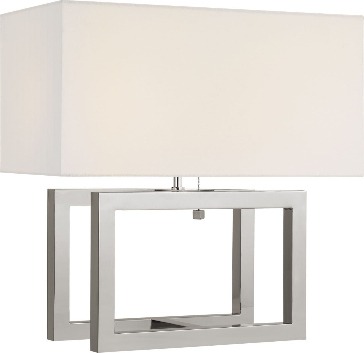 Galerie Medium Table Lamp | Polished Nickel | Linen Shade