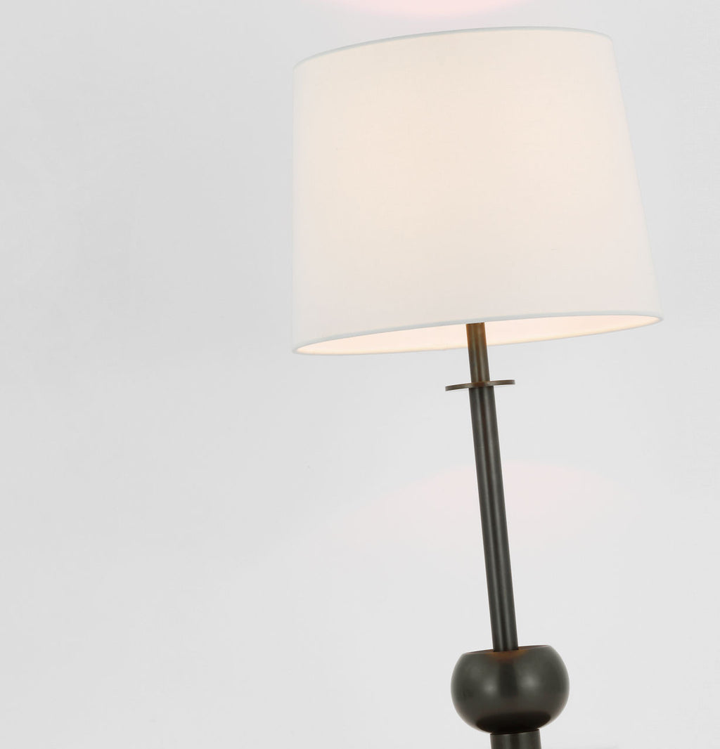 Comtesse Medium Table Lamp | Bronze | Linen Shade