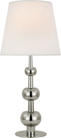 Comtesse Medium Triple Table Lamp | Polished Nickel | Linen Shade