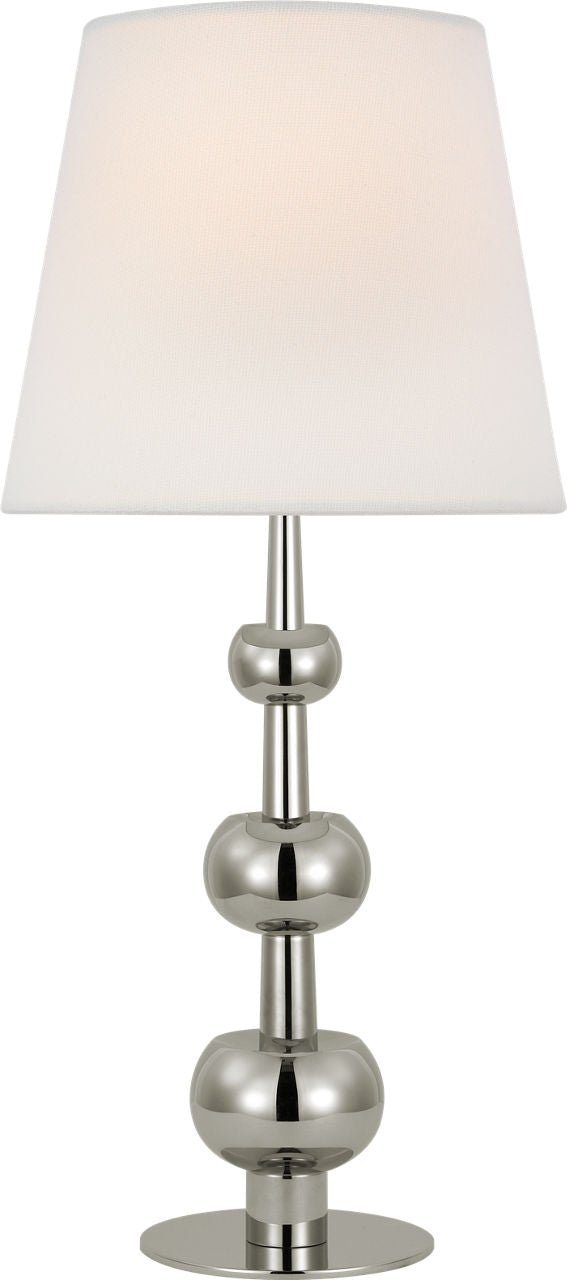Comtesse Medium Triple Table Lamp | Polished Nickel | Linen Shade