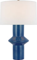 Maxime Medium Table Lamp | Aqua Crackle | Linen Shade