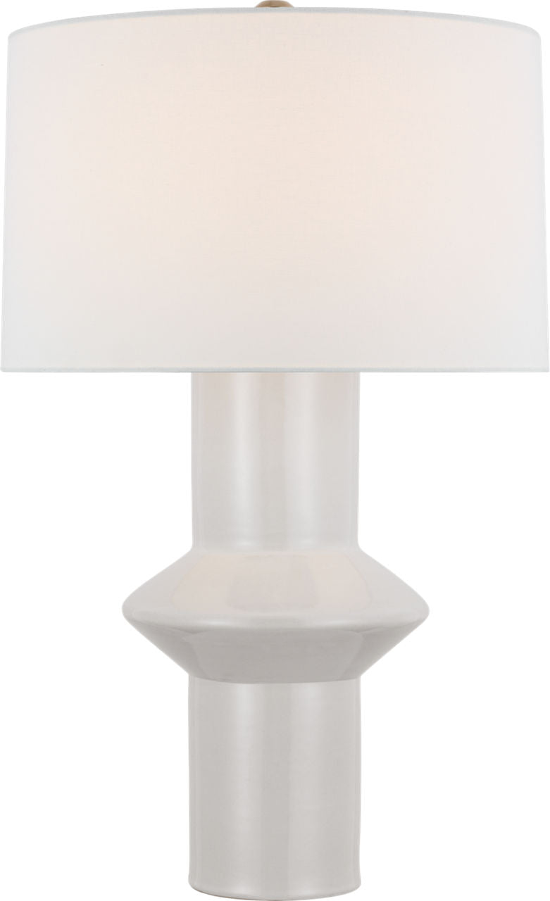 Maxime Medium Table Lamp | New White | Linen Shade