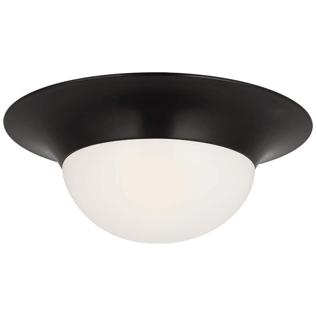 Cluny 18" Flush Mount | Bronze | White Glass