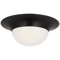Cluny 18" Flush Mount | Bronze | White Glass
