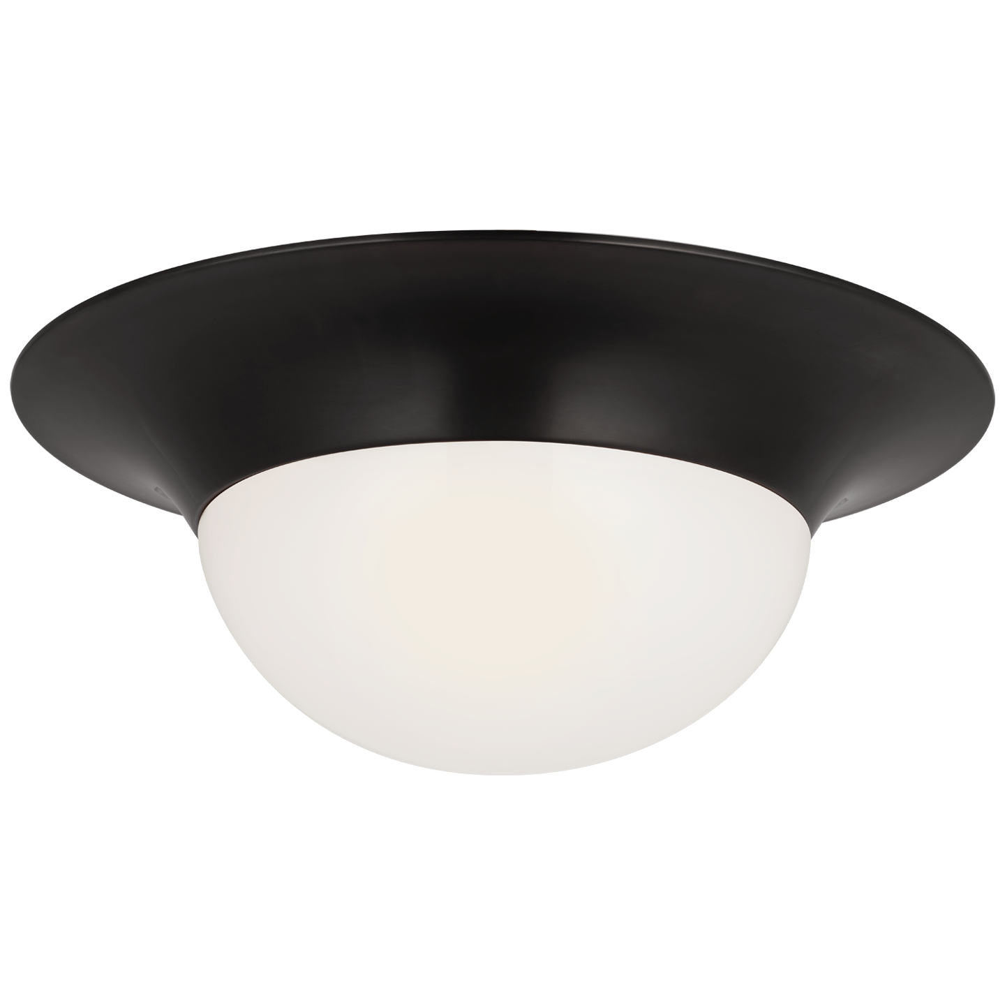 Cluny 18" Flush Mount | Bronze | White Glass