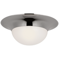 Cluny 18" Flush Mount | Polished Nickel | White Glass