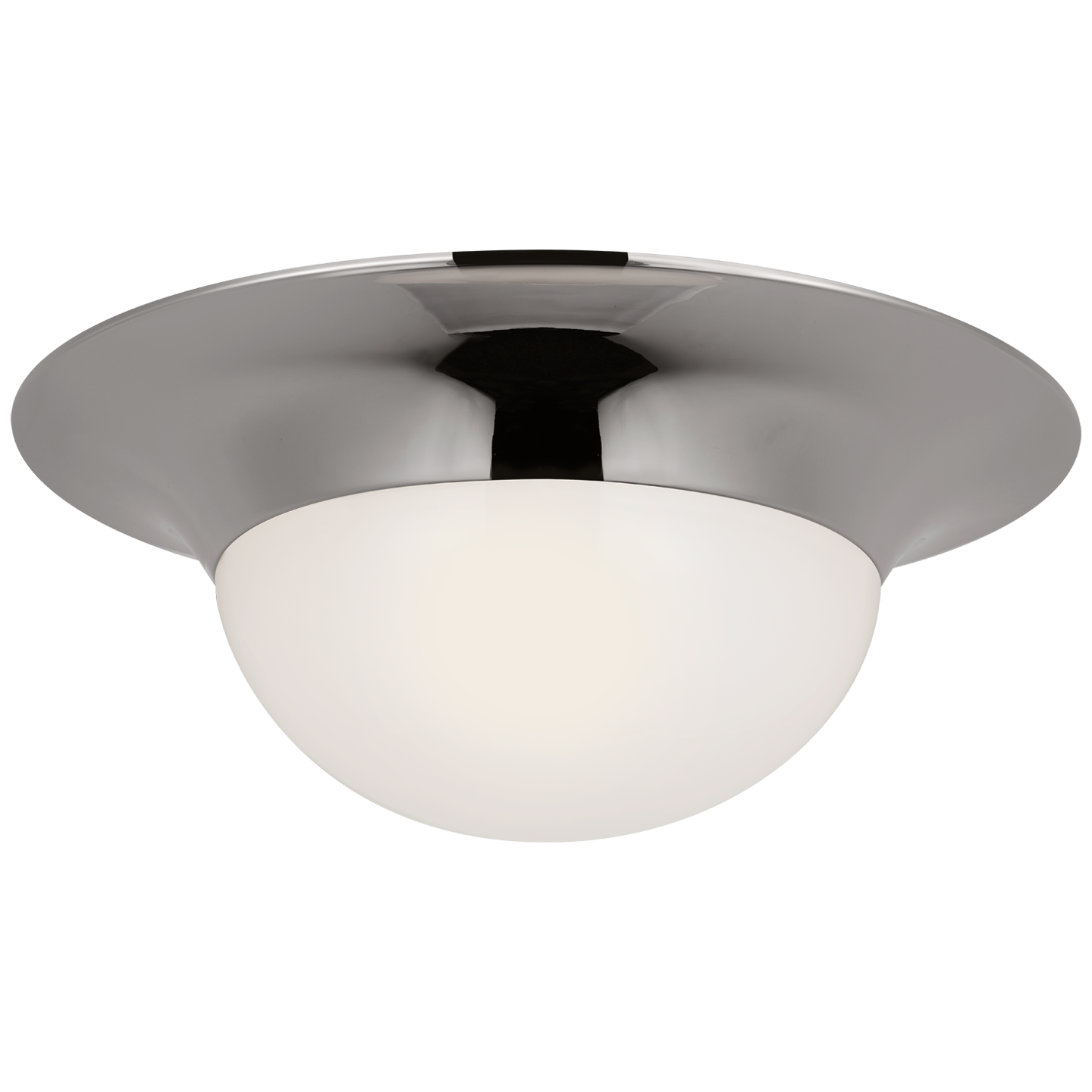 Cluny 18" Flush Mount | Polished Nickel | White Glass