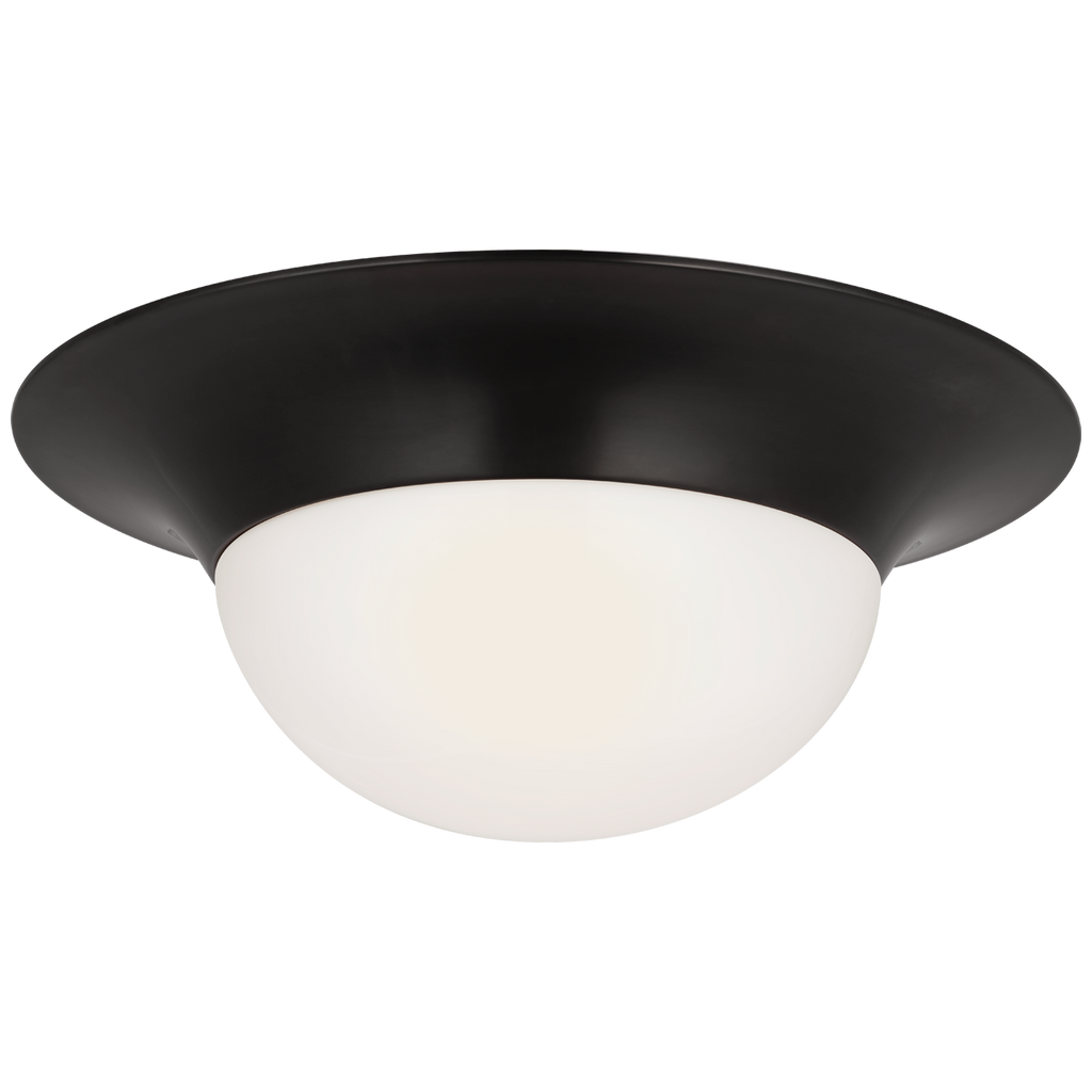 Cluny 24" Flush Mount | Bronze | White Glass
