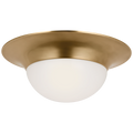 Cluny 24" Flush Mount | Hand-Rubbed Antique Brass | White Glass