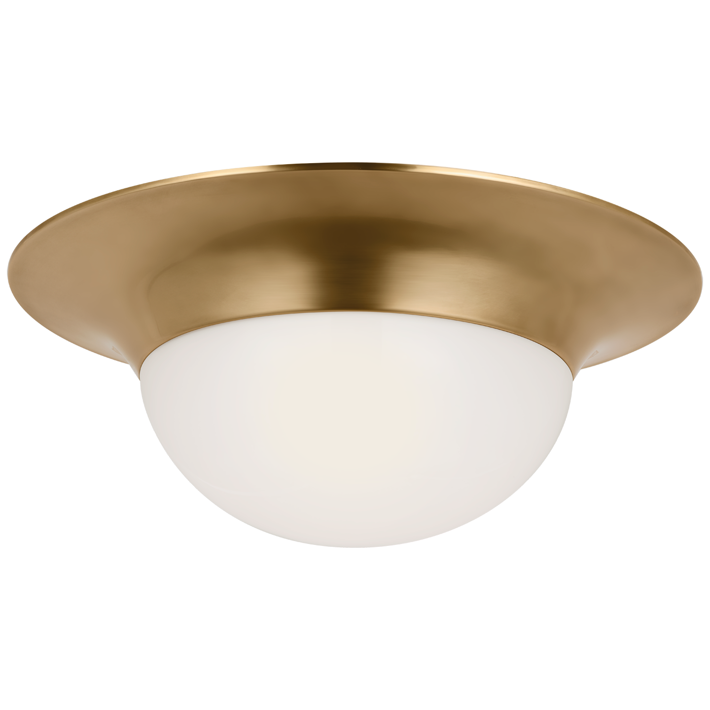 Cluny 24" Flush Mount | Hand-Rubbed Antique Brass | White Glass