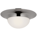 Cluny 24" Flush Mount | Polished Nickel | White Glass