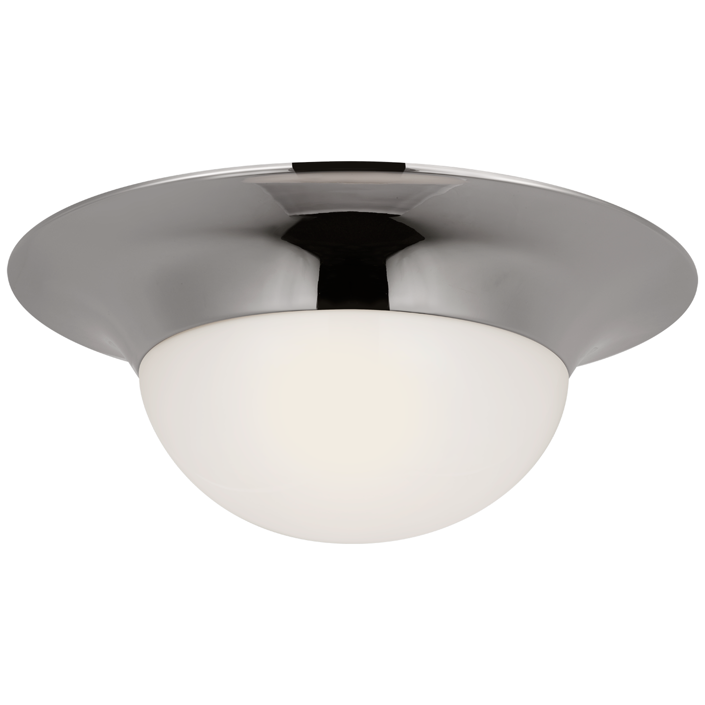 Cluny 24" Flush Mount | Polished Nickel | White Glass