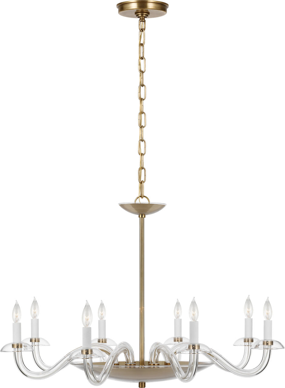 Brigitte Large Chandelier | Clear Glass and Hand-Rubbed Antique Brass