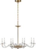 Brigitte Large Chandelier | Clear Glass and Hand-Rubbed Antique Brass