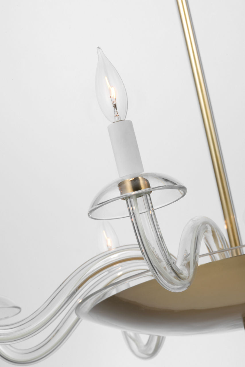 Brigitte Large Chandelier | Clear Glass and Hand-Rubbed Antique Brass