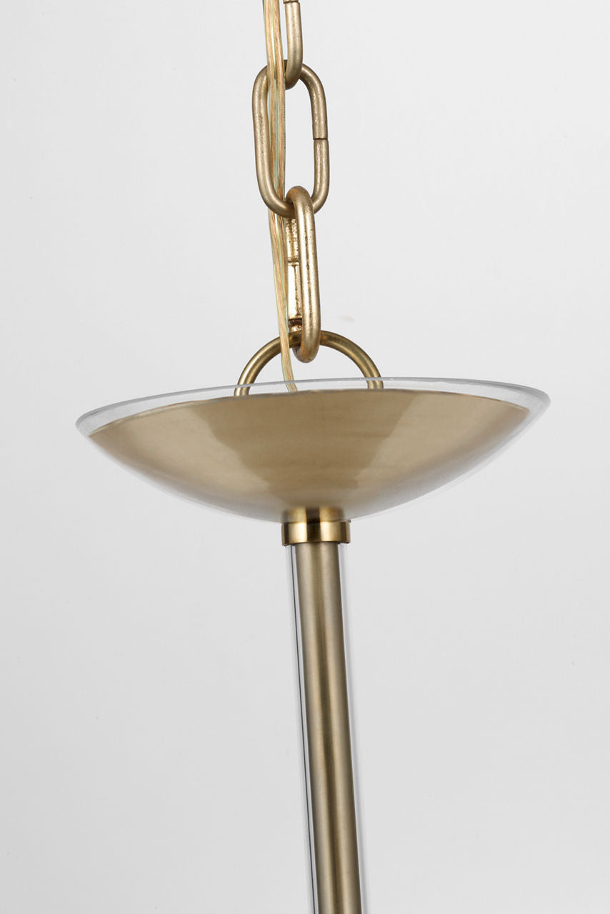 Brigitte Large Chandelier | Clear Glass and Hand-Rubbed Antique Brass