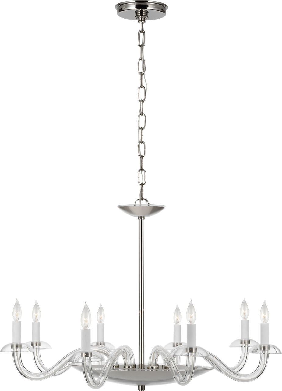 Brigitte Large Chandelier | Clear Glass and Polished Nickel