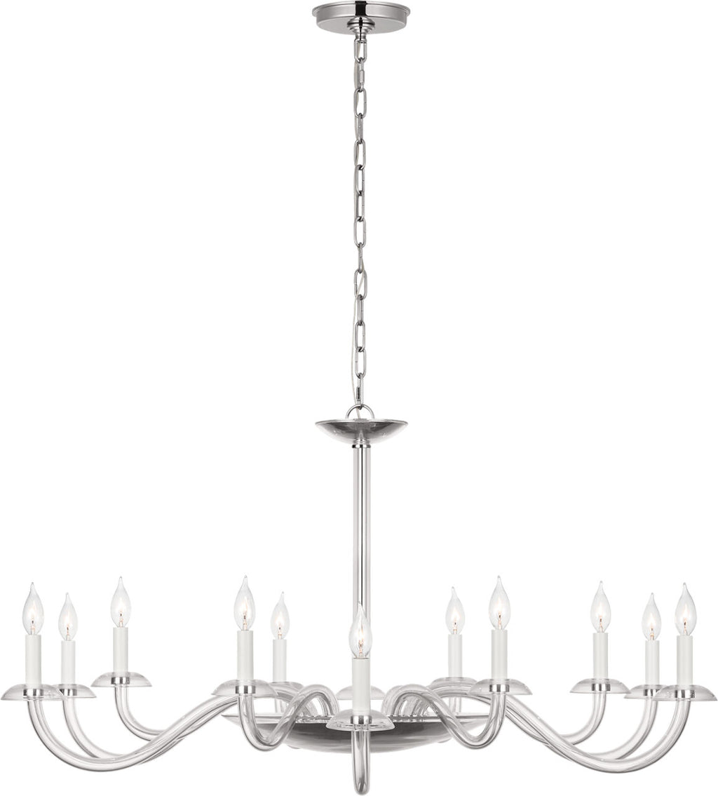 Brigitte Grande Chandelier | Clear Glass and Polished Nickel