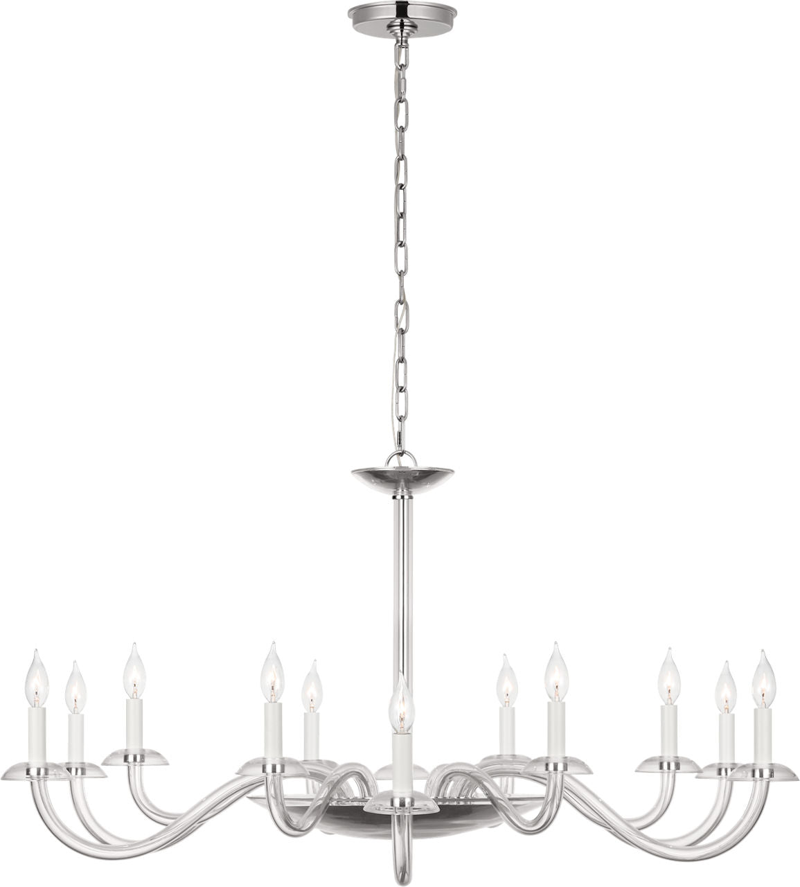 Brigitte Grande Chandelier | Clear Glass and Polished Nickel