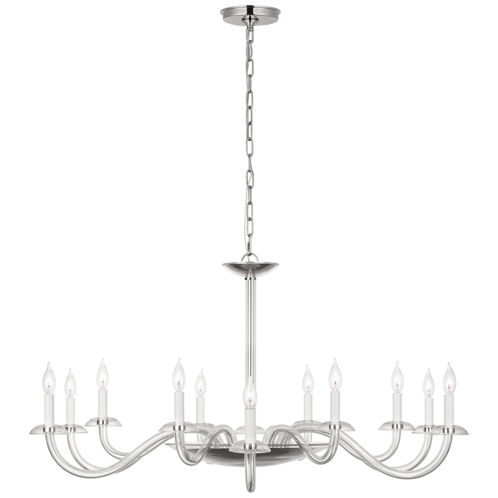 Brigitte Grande Chandelier | Clear Glass and Polished Nickel