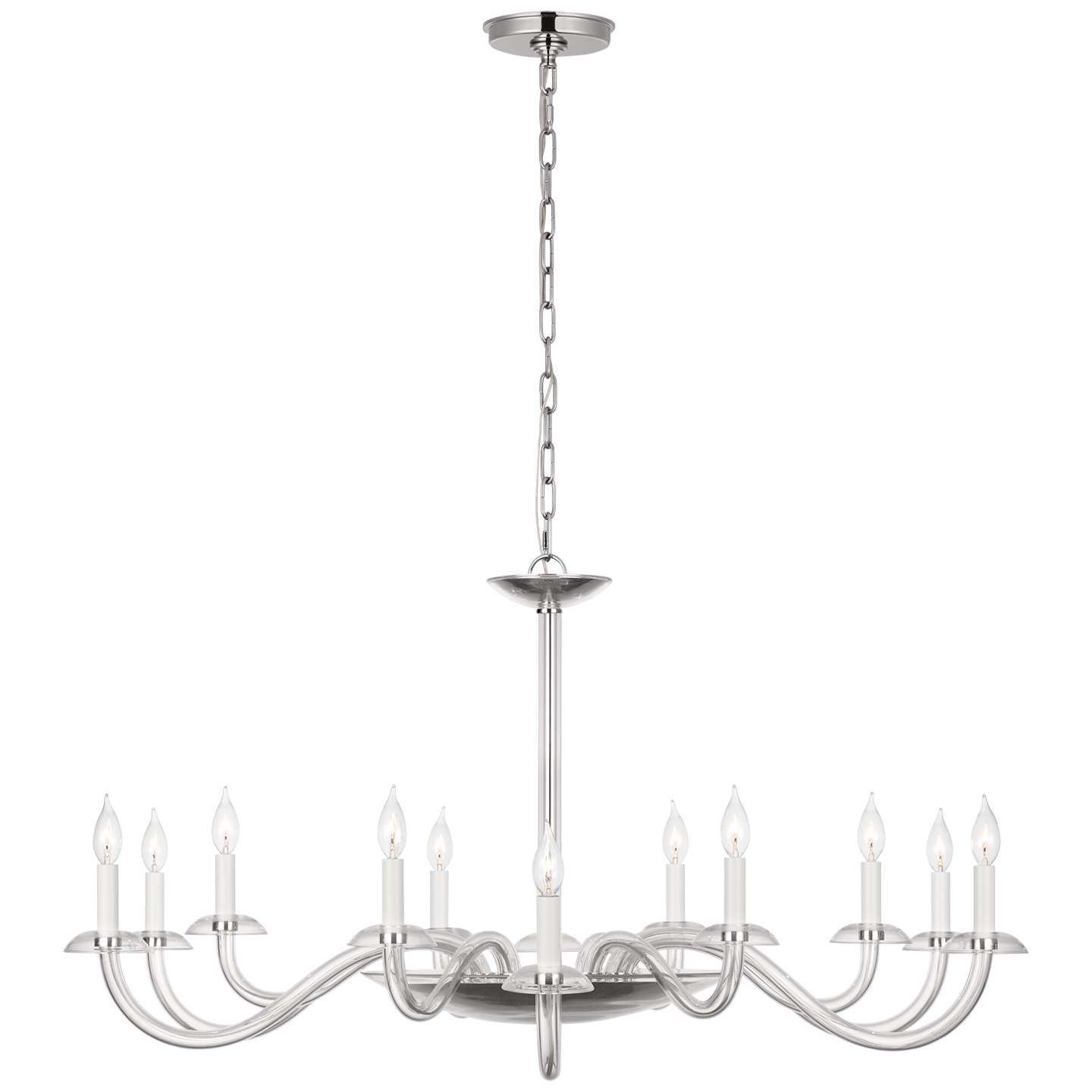 Brigitte Grande Chandelier | Clear Glass and Polished Nickel