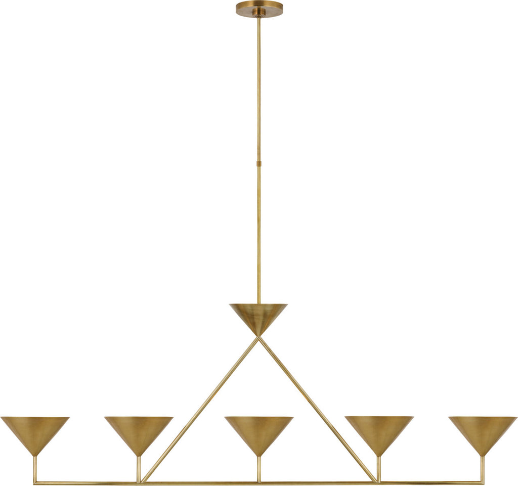 Orsay XL 5-Light Linear Chandelier | Hand-Rubbed Antique Brass
