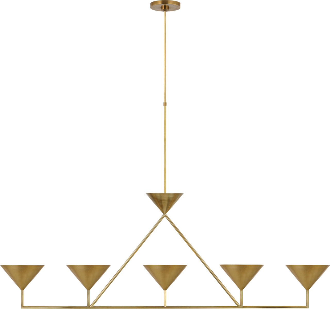 Orsay XL 5-Light Linear Chandelier | Hand-Rubbed Antique Brass