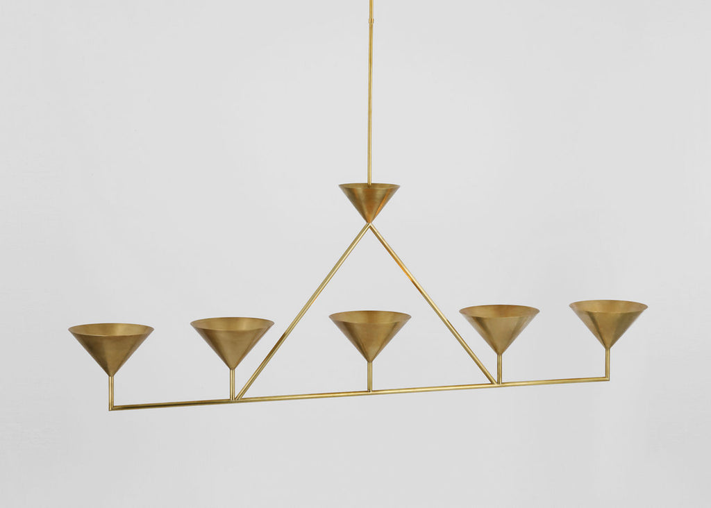 Orsay XL 5-Light Linear Chandelier | Hand-Rubbed Antique Brass