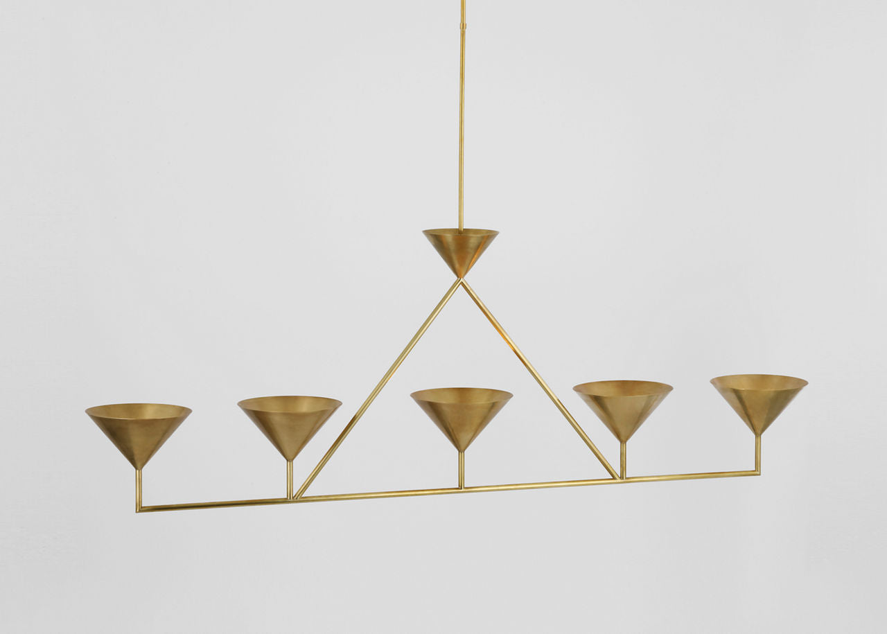 Orsay XL 5-Light Linear Chandelier | Hand-Rubbed Antique Brass