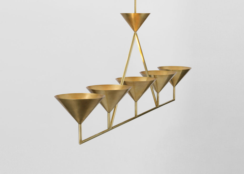 Orsay XL 5-Light Linear Chandelier | Hand-Rubbed Antique Brass
