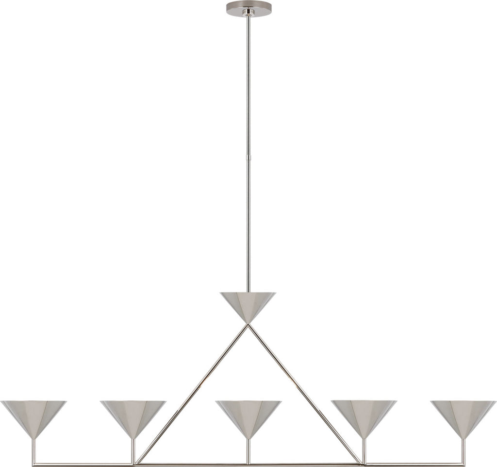Orsay XL 5-Light Linear Chandelier | Polished Nickel
