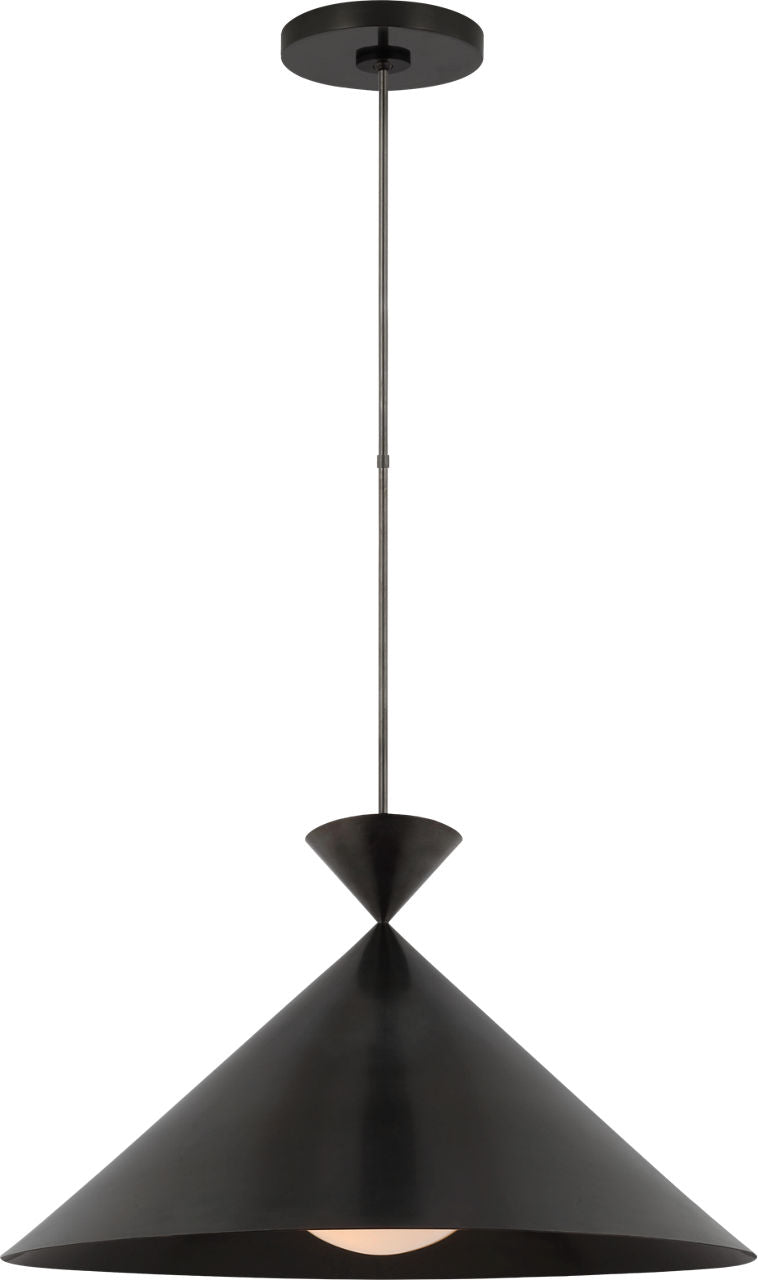 Orsay Grande Pendant | Bronze | White Glass