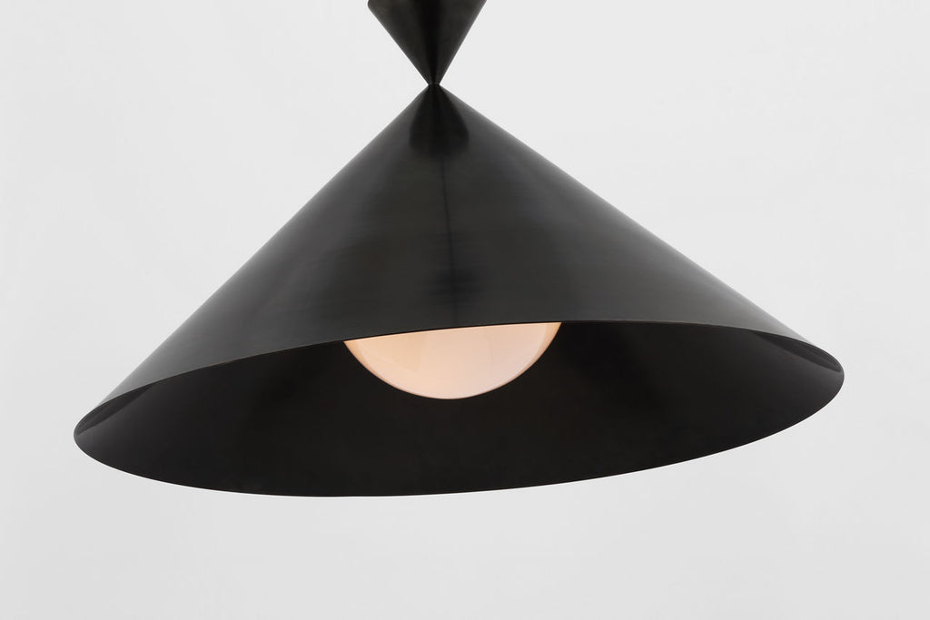 Orsay Grande Pendant | Bronze | White Glass