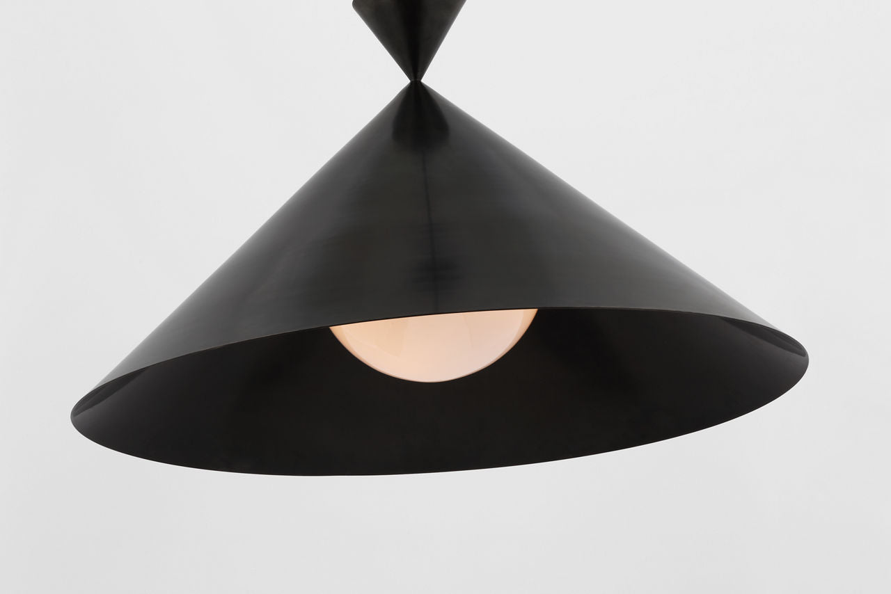 Orsay Grande Pendant | Bronze | White Glass