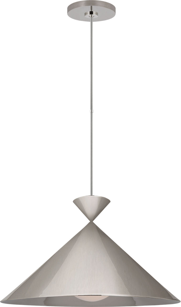 Orsay Grande Pendant | Polished Nickel | White Glass