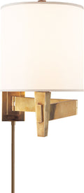 Architect's Swing Arm | Hand-Rubbed Antique Brass | Silk Shade
