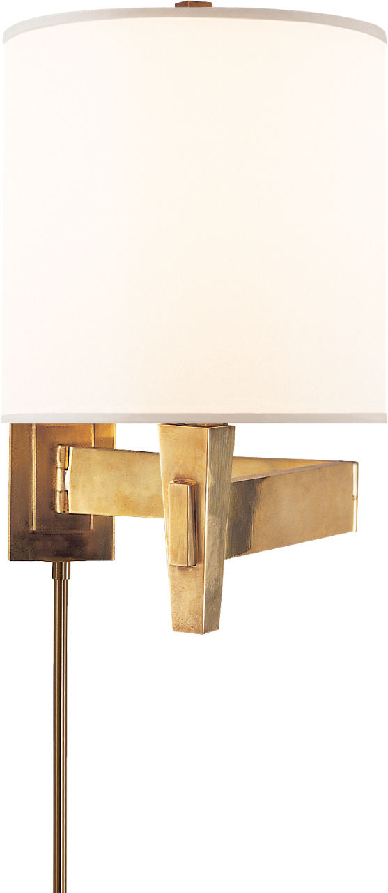 Architect's Swing Arm | Hand-Rubbed Antique Brass | Silk Shade