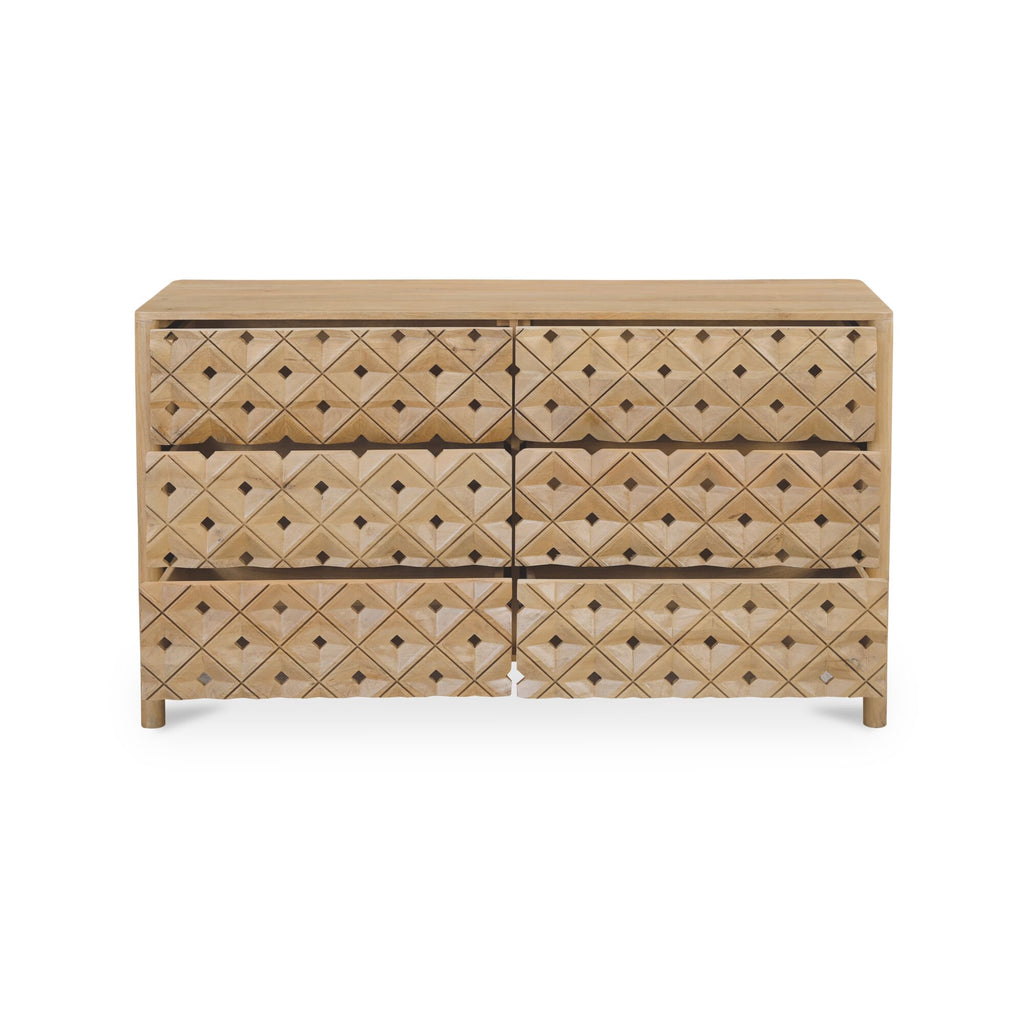 Fulton 6 Drawer Dresser Natural