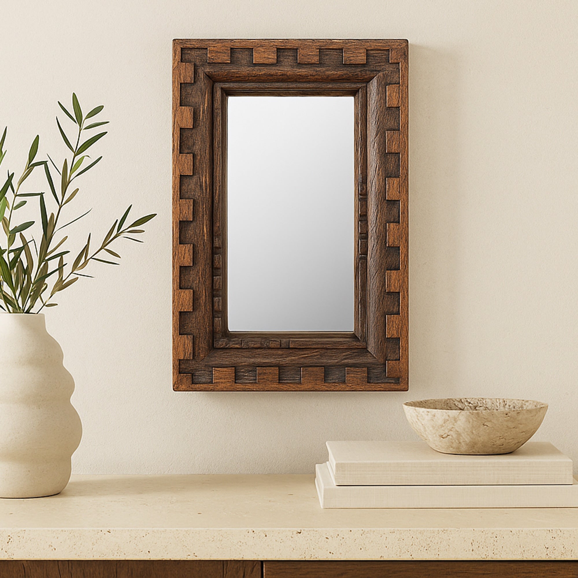 Holland Mirror Small Brown