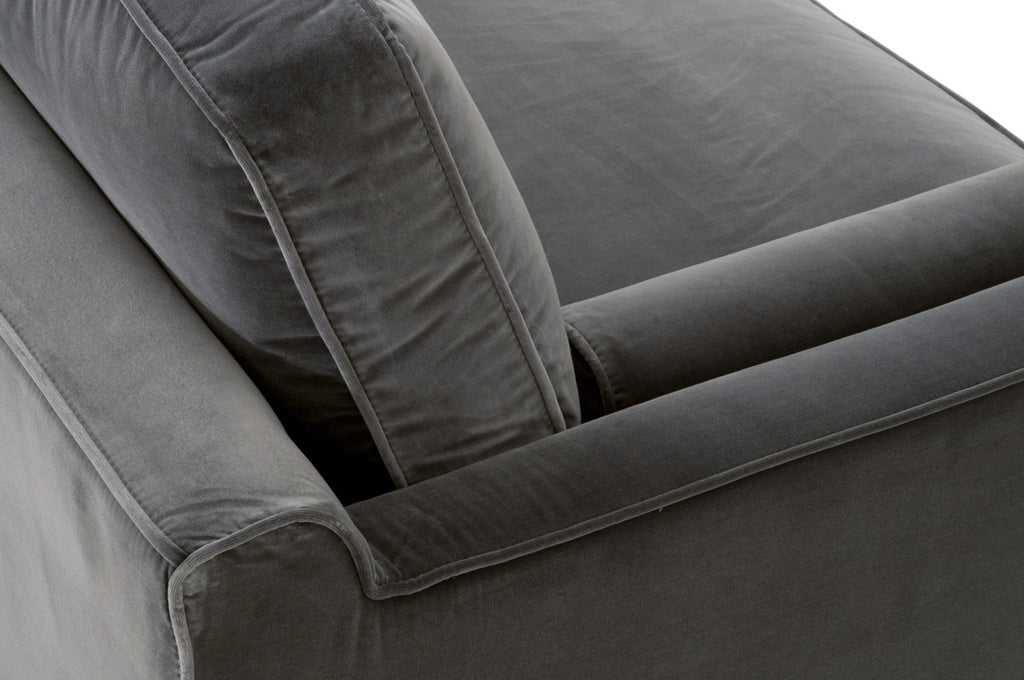Parker 86" Post Modern Sofa | Dark Dove Velvet