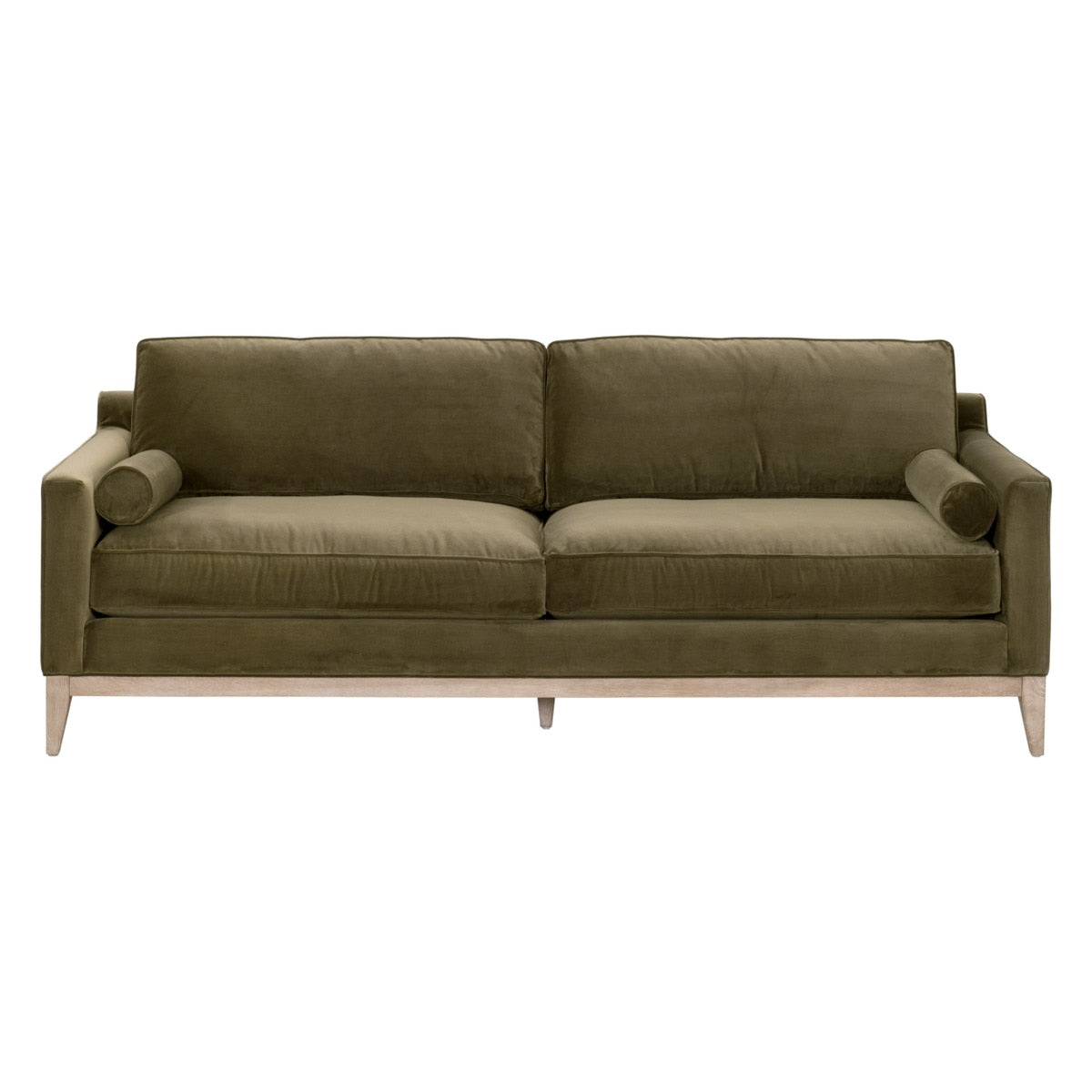 Parker 86" Post Modern Sofa | Olive Velvet