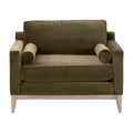 Parker Post Modern Sofa Chair | Olive Velvet