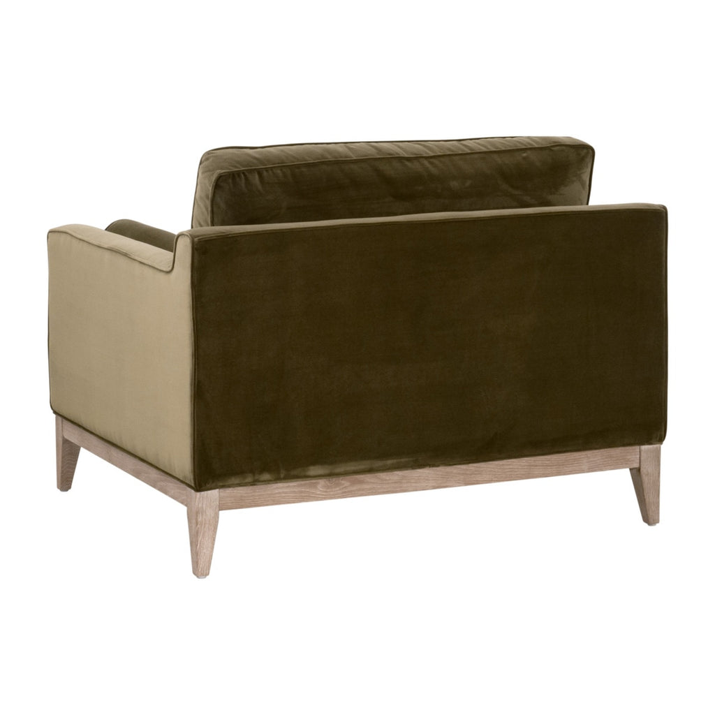 Parker Post Modern Sofa Chair | Olive Velvet