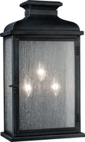 Pediment Wide Lantern Dark Weathered Zinc