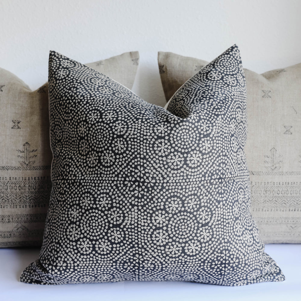 Wisteria Noir on Natural Pillow