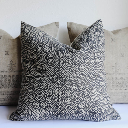 Wisteria Noir on Natural Pillow