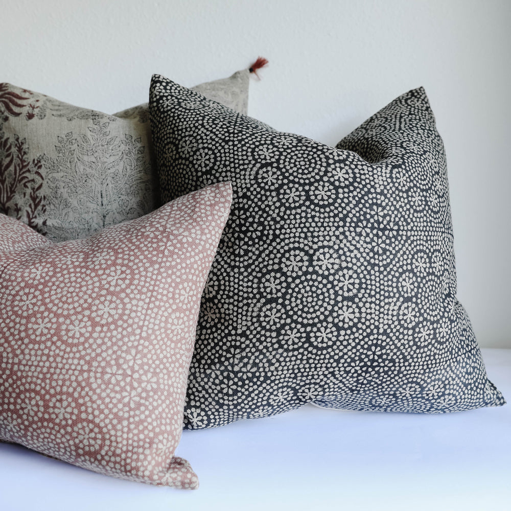 Wisteria Noir on Natural Pillow