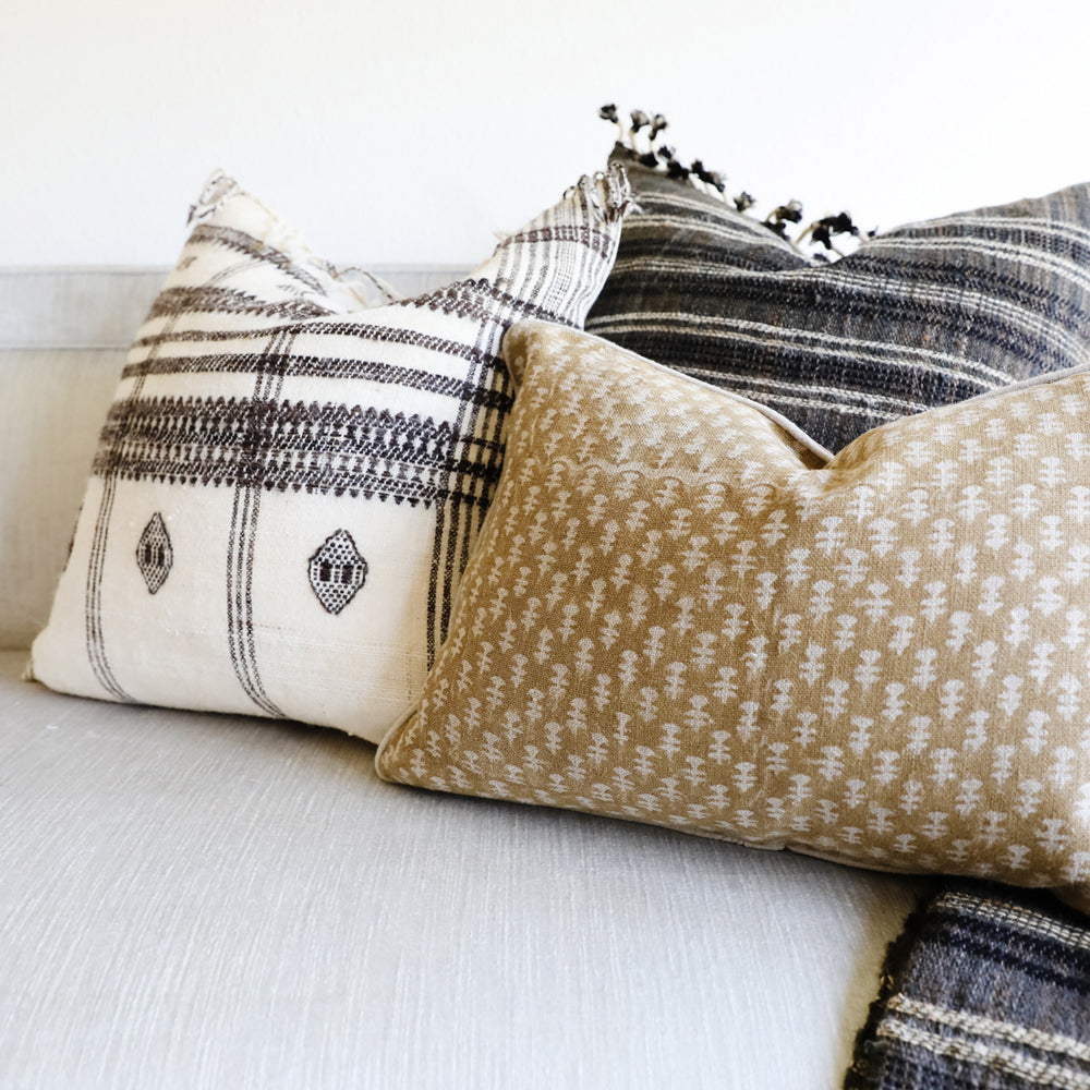 Boti Mustard on Natural Pillow