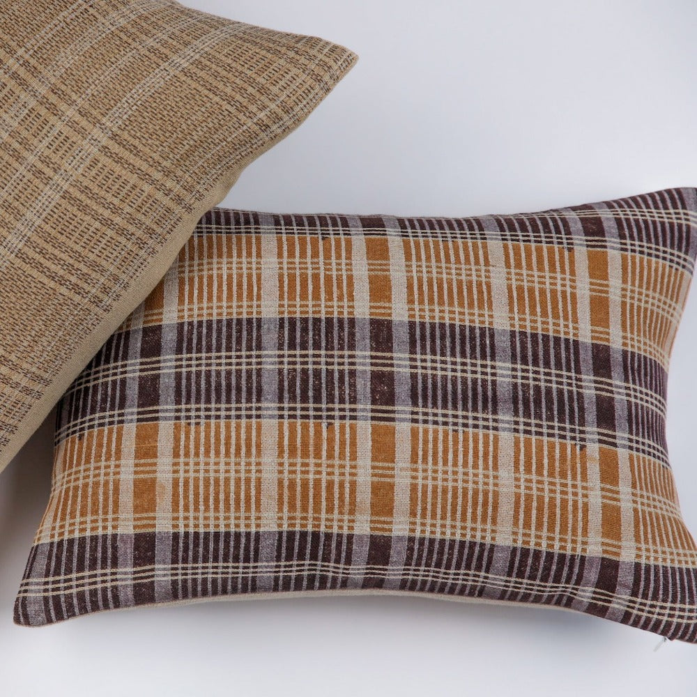 Plaid Ochre Pillow