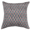 Polki Teal on white Pillow